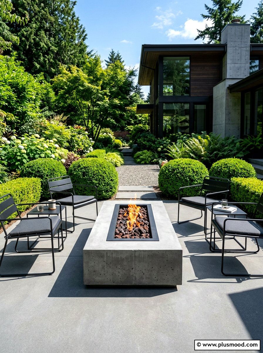 Modern Concrete Fire Pit