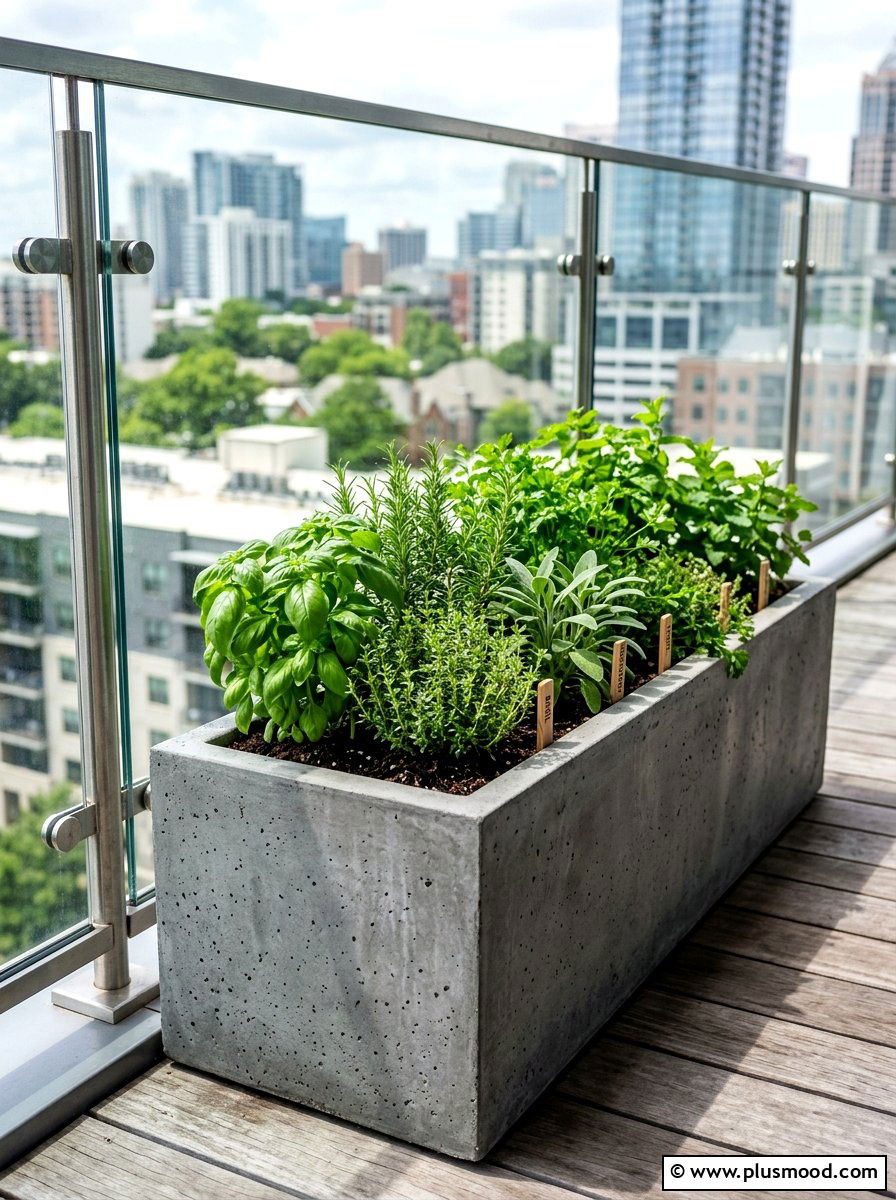 Modern Concrete Herb Planter