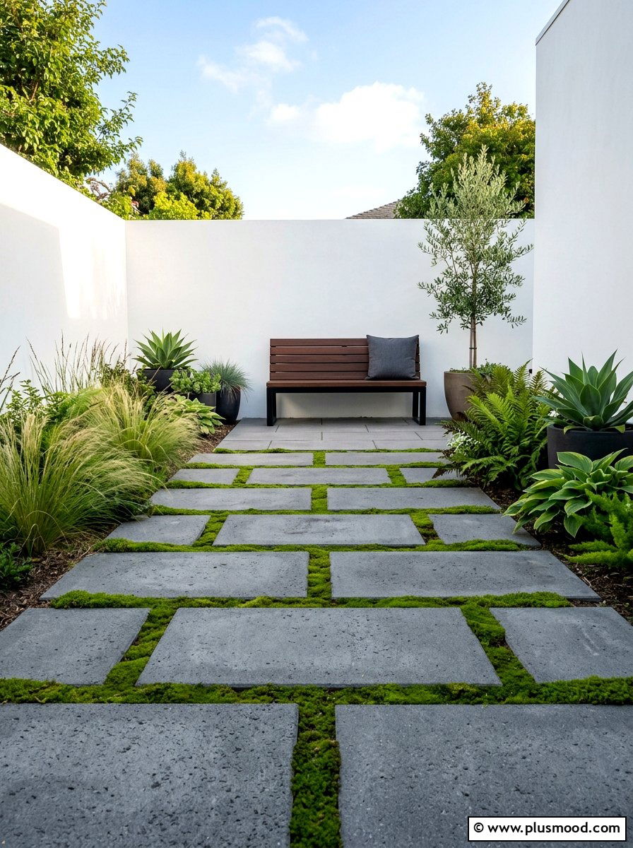 Modern Concrete Paver Layout - 25 small backyard ideas with garden