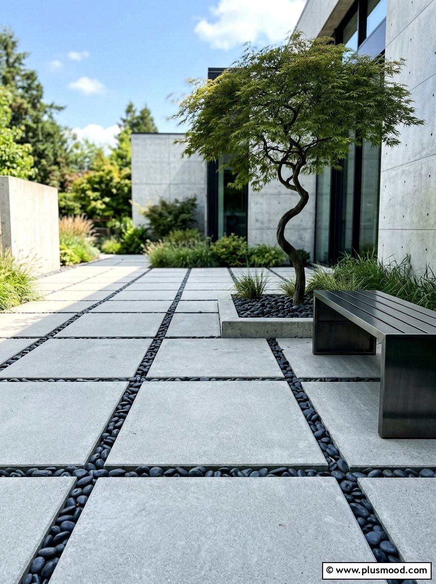Modern Concrete Pavers - 25 Small Backyard Ideas
