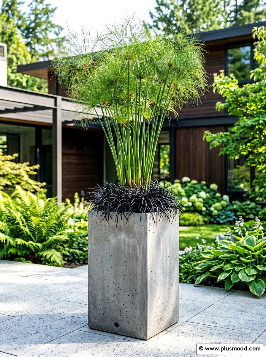 Modern Concrete Planter - 25 summer colorful planter ideas