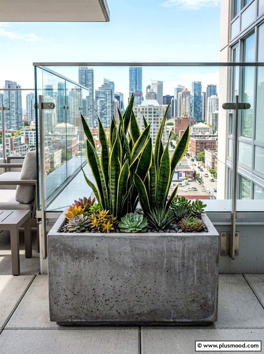 Modern Concrete Planter - 25 summer patio planter ideas
