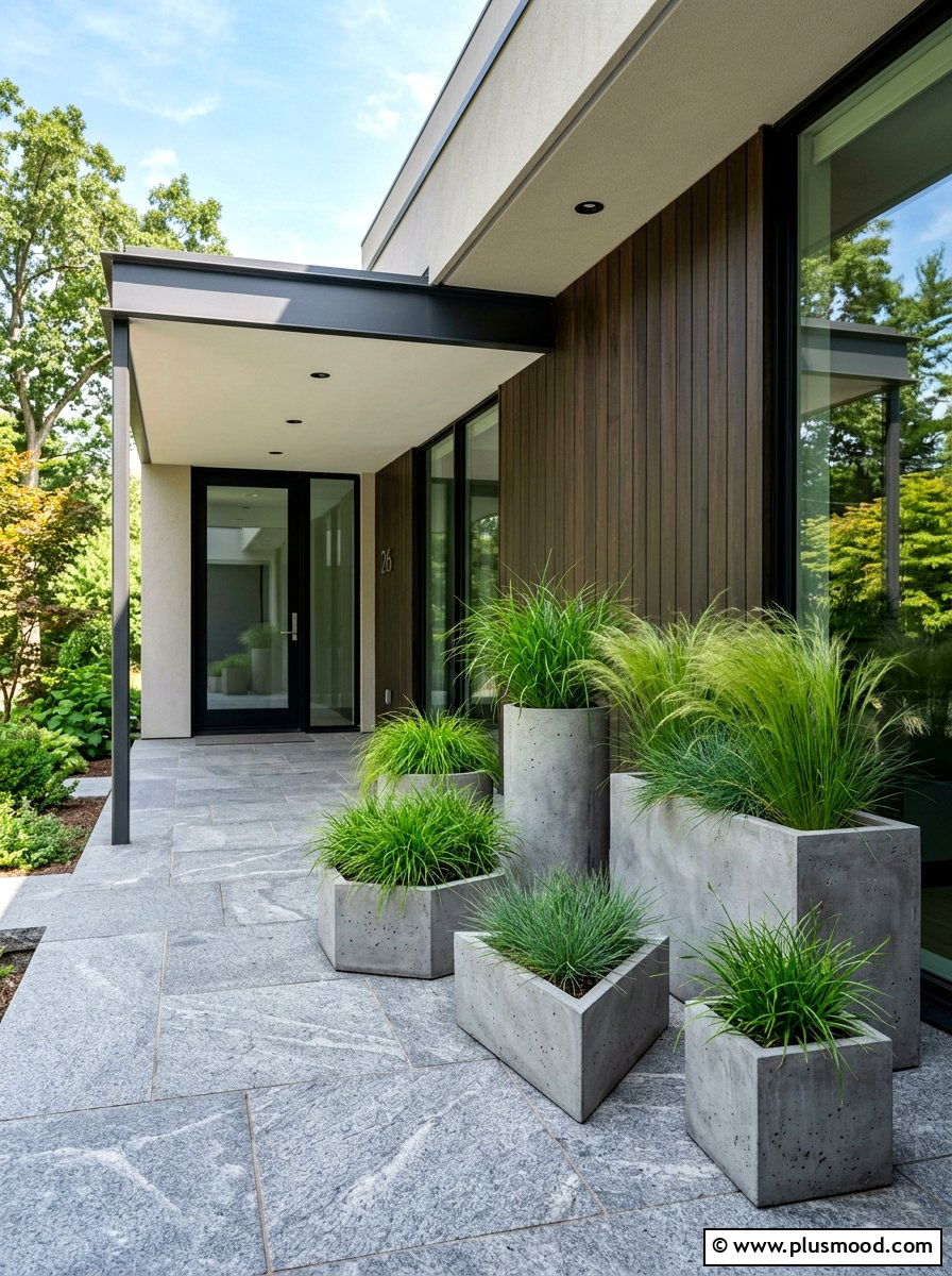 Modern Concrete Planter - 25 summer porch decorating ideas