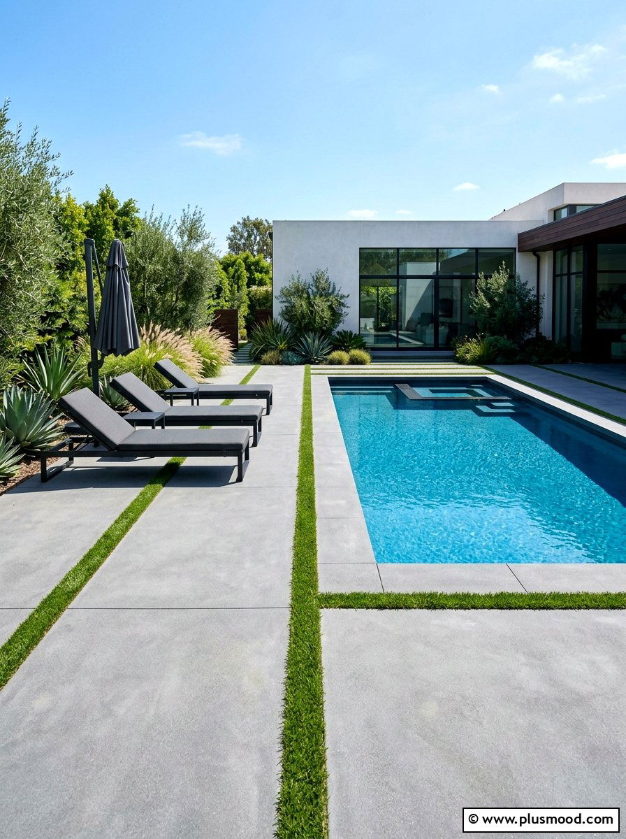 Modern Concrete Pool Deck
