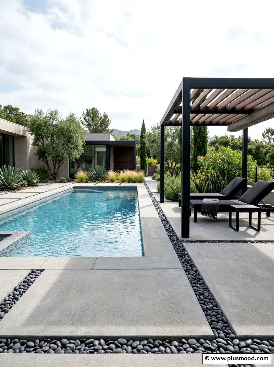 Modern Concrete Pool Deck Shade - 25 pool landscaping ideas for shaded backyards