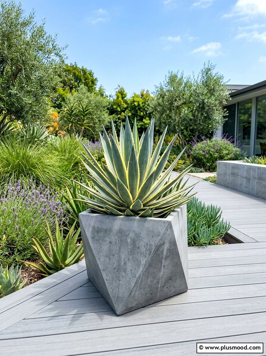 Modern Concrete Pot - 25 summer deck planter ideas