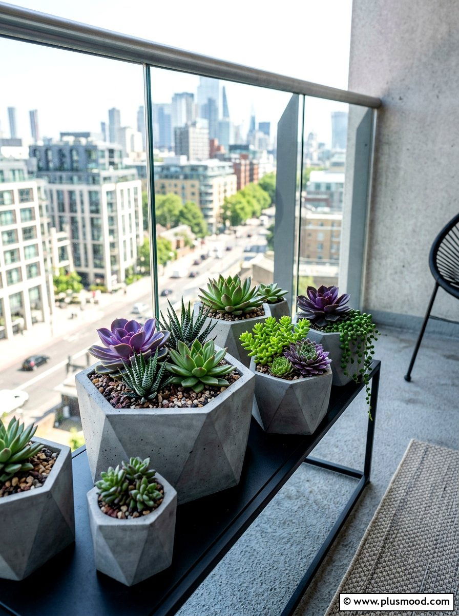 Modern Concrete Succulent Planter - 25 summer succulent garden ideas