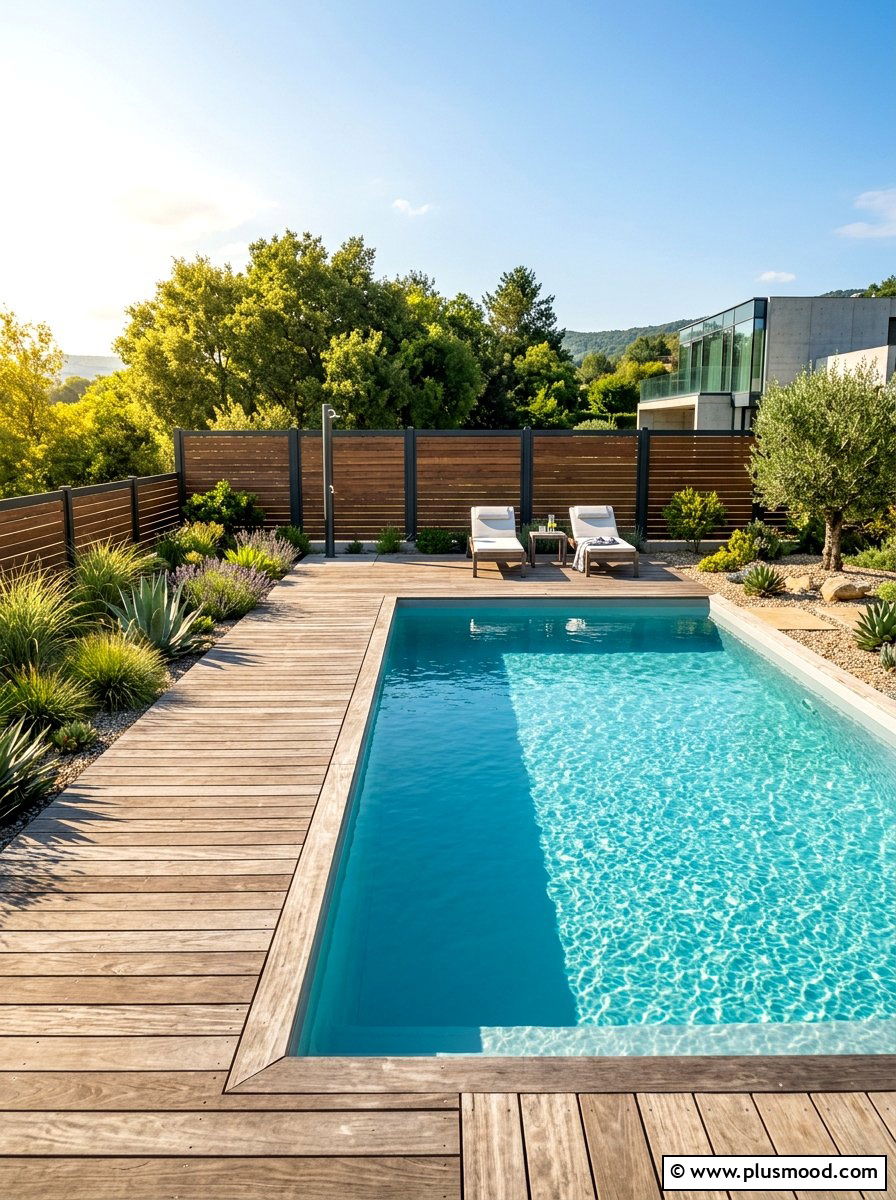 Modern Deck Pool - 25 summer small pool backyard ideas