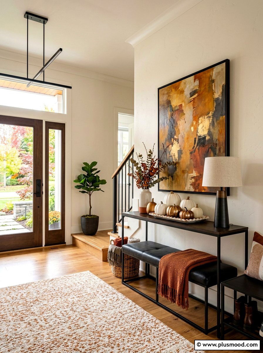 Modern Fall Foyer - 25 summer to fall entryway ideas