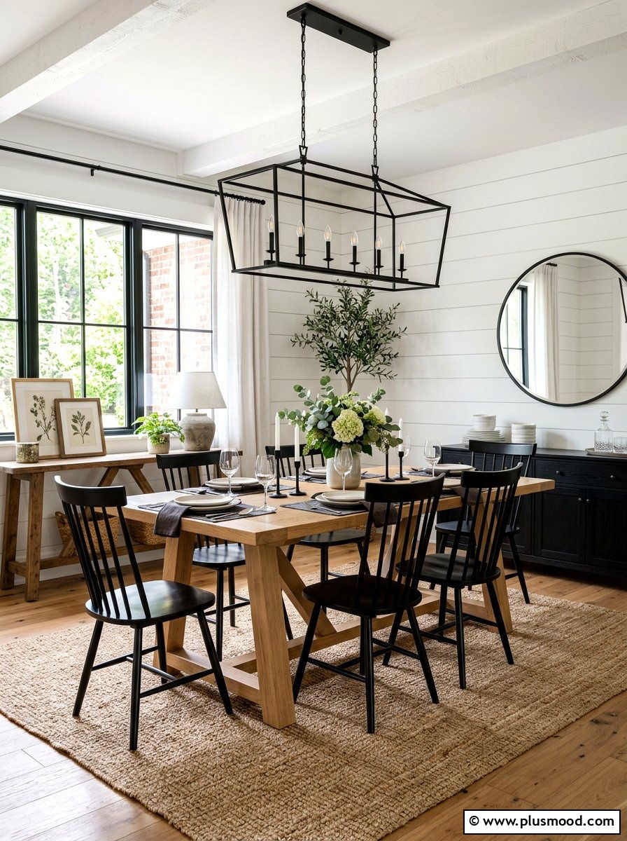 Modern Farmhouse Dining Room - 25 summer dining room ideas