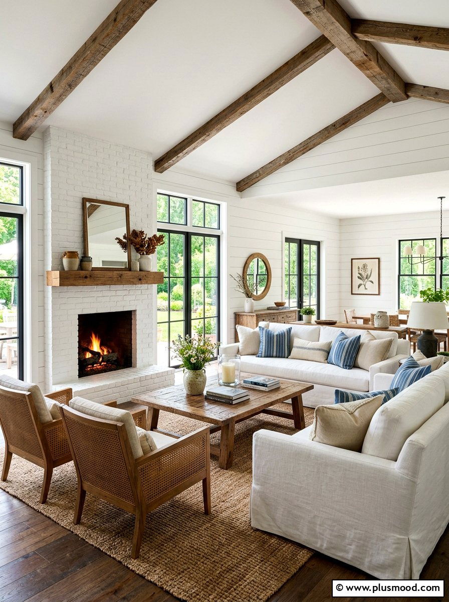 Modern Farmhouse Living Room - 25 neutral summer living room ideas