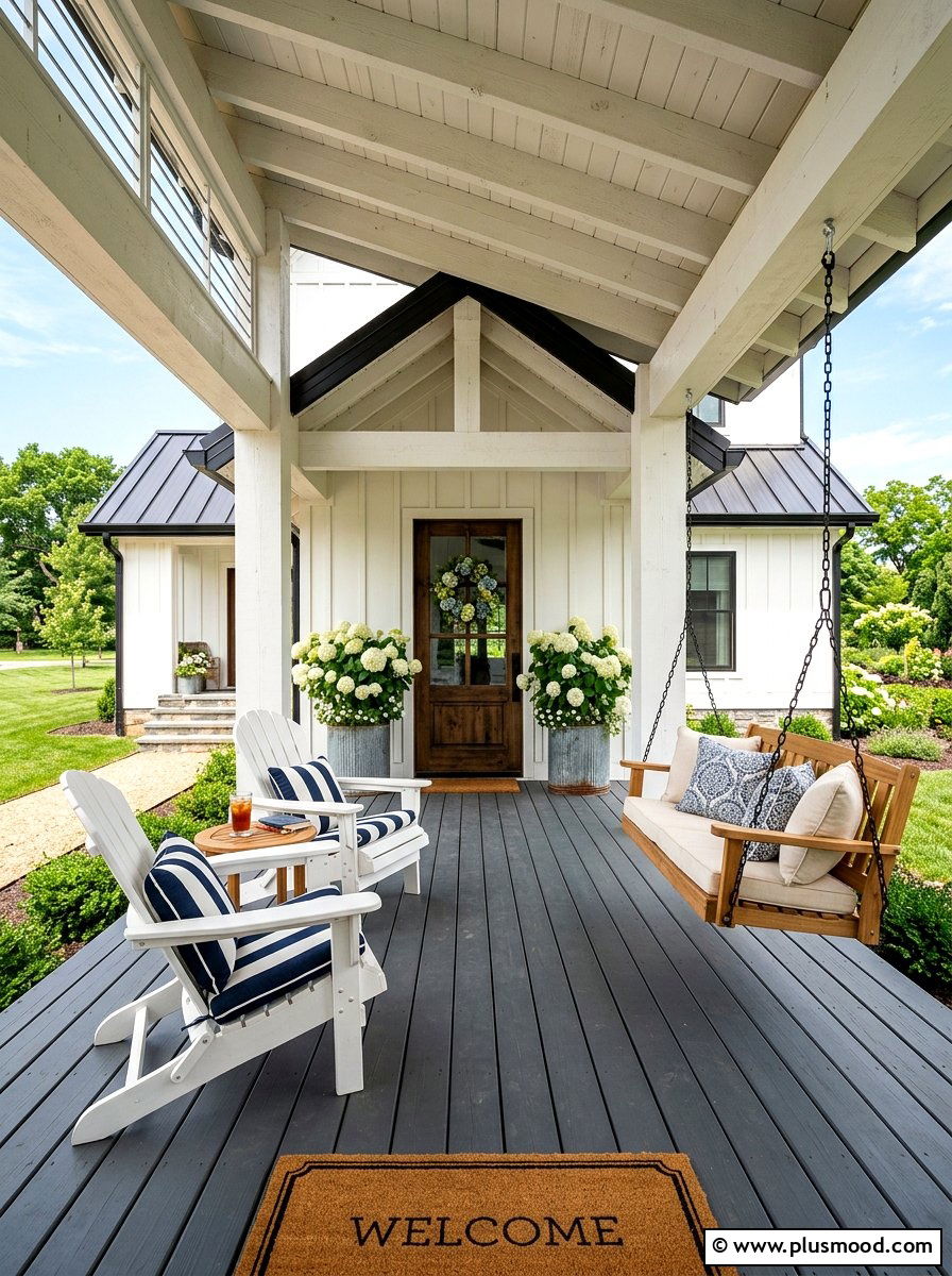 Modern Farmhouse Porch - 25 early summer decor ideas