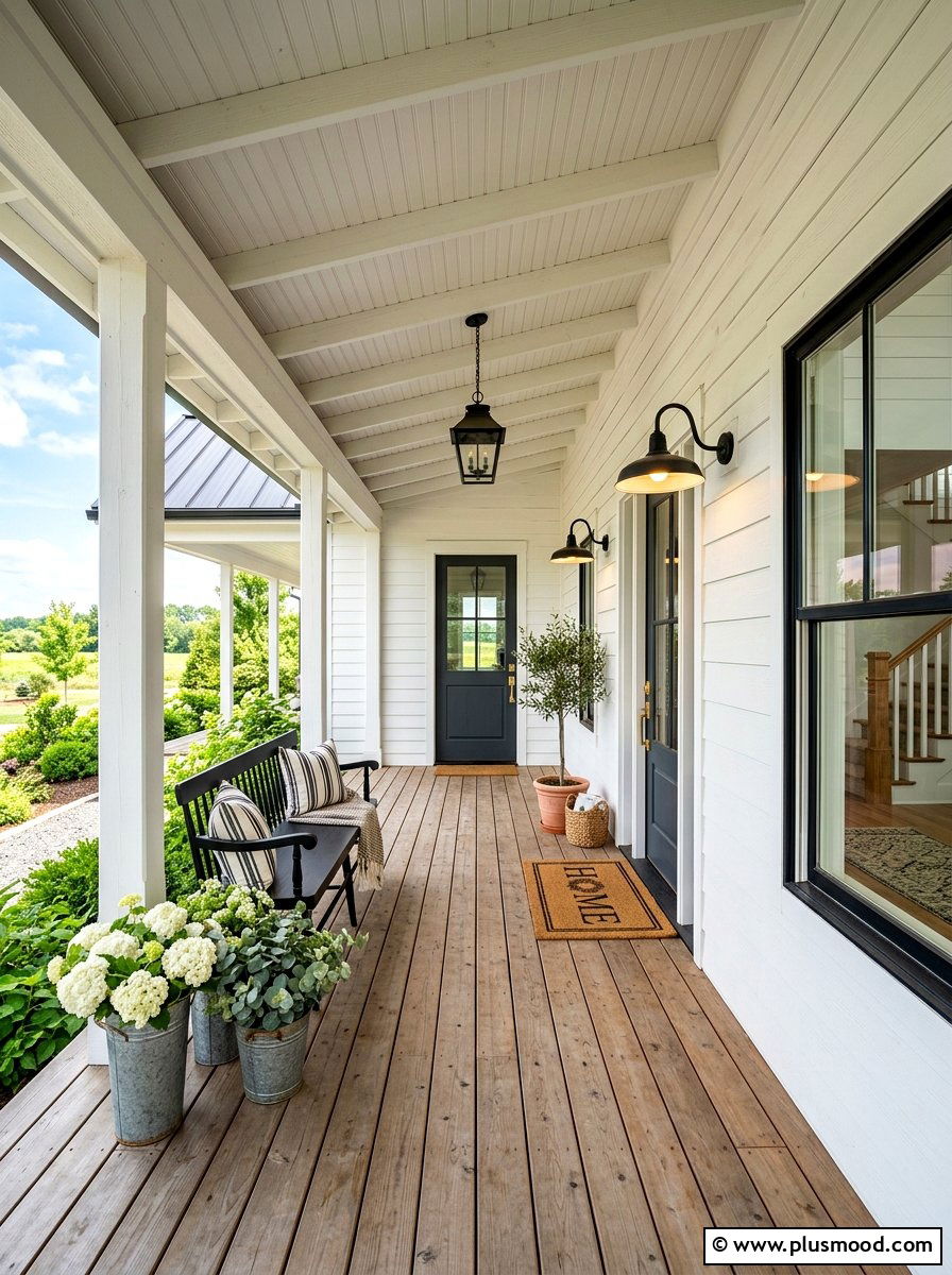 Modern Farmhouse Porch - 25 summer porch ideas for small spaces