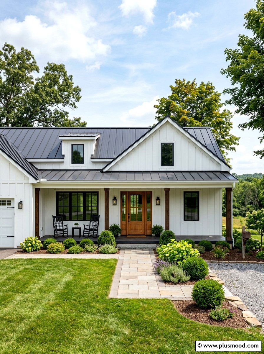 Modern Farmhouse Ranch - 25 summer ranch house curb appeal ideas