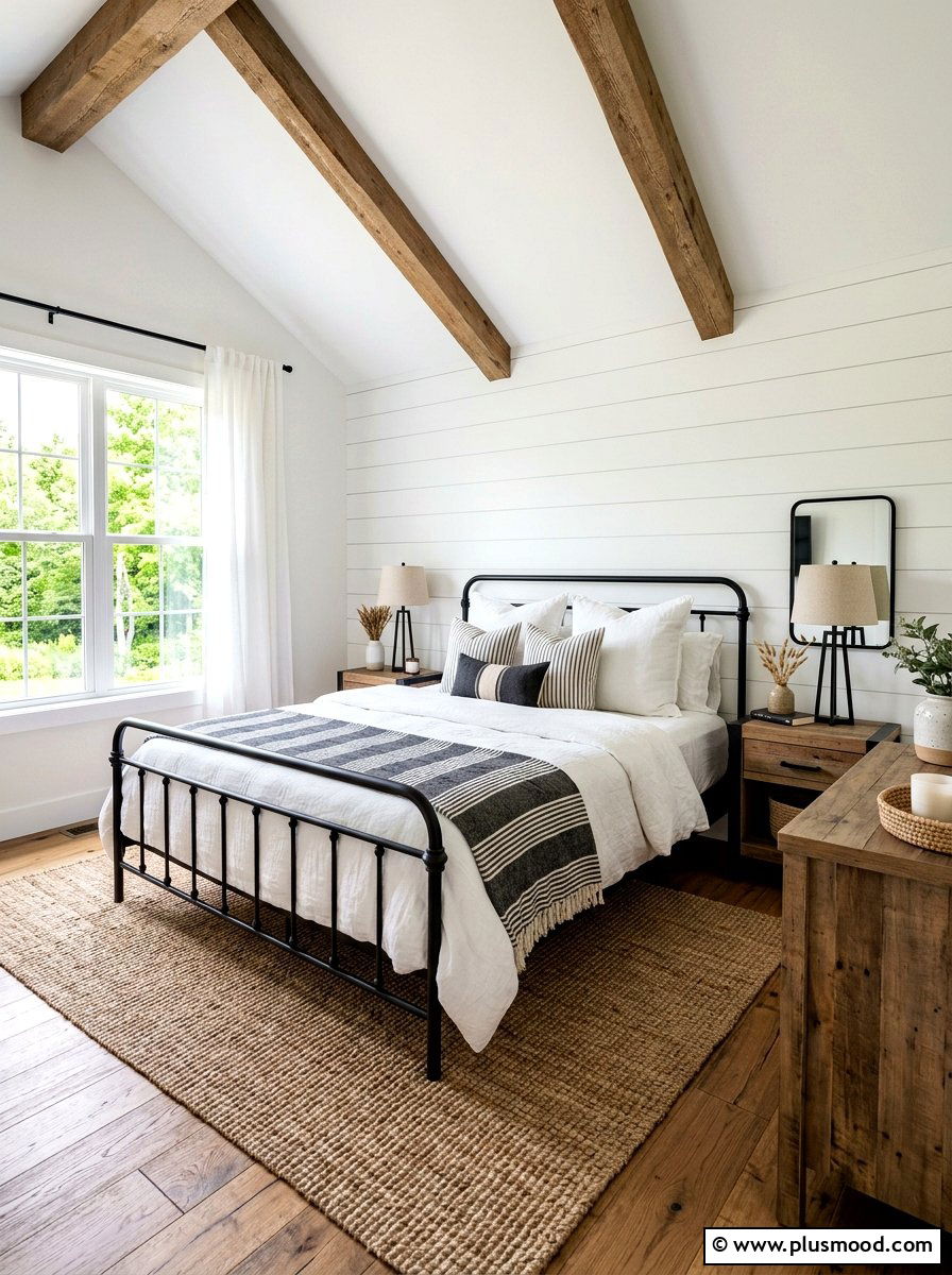 Modern Farmhouse Summer Bedroom - 25 summer bed styling ideas