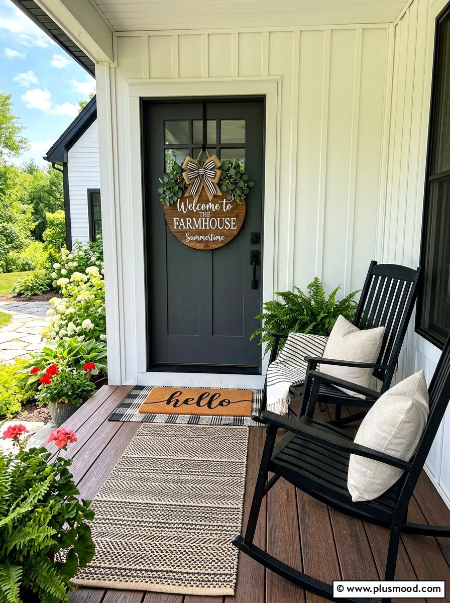 Modern Farmhouse Summer Door Sign - 25 summer door decor ideas for summer
