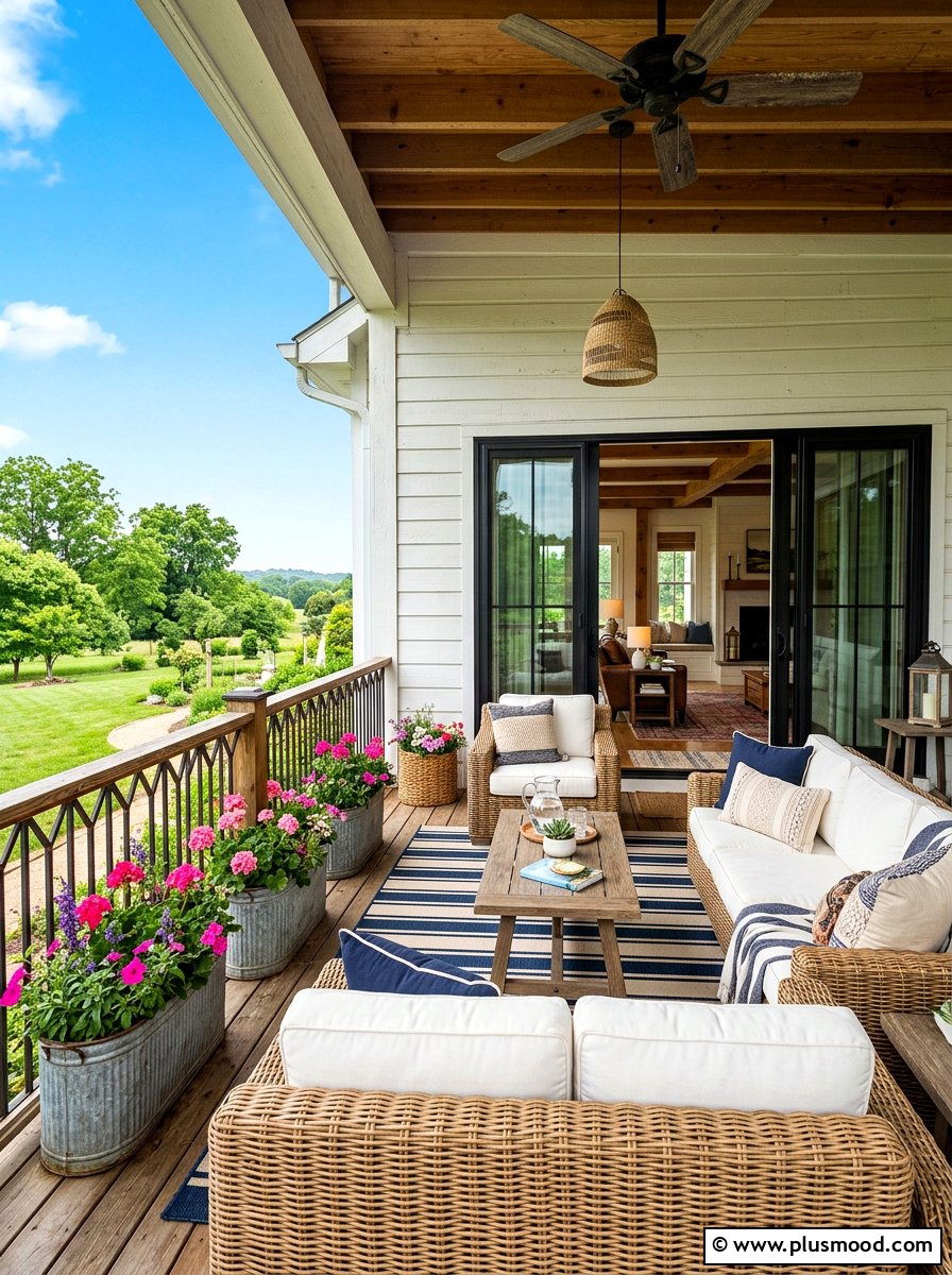 Modern Farmhouse Summer Porch - 25 summer decor ideas for open concept homes
