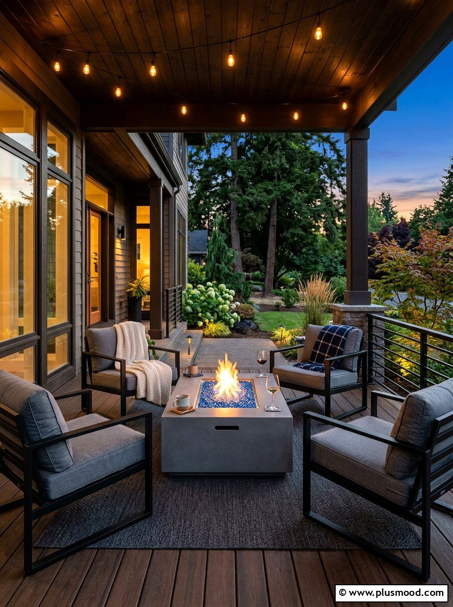 Modern Fire Pit Table - 25 summer modern front porch ideas