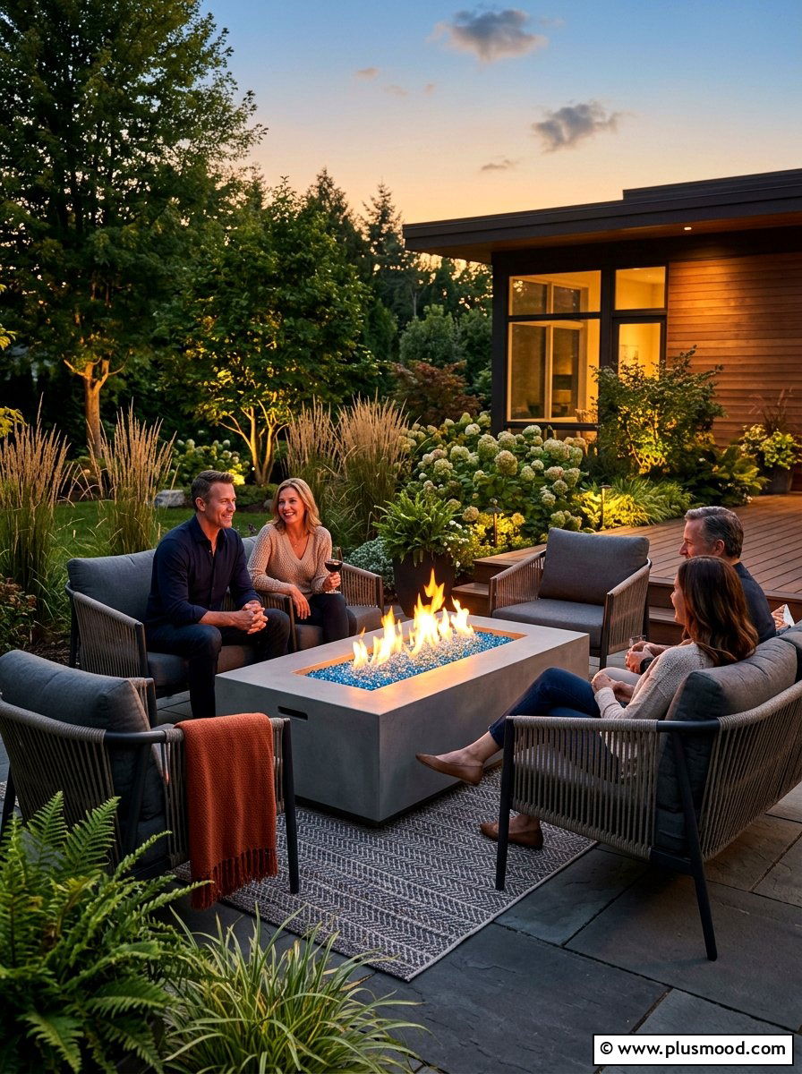 Modern Fire Table - 25 summer entertaining patio ideas
