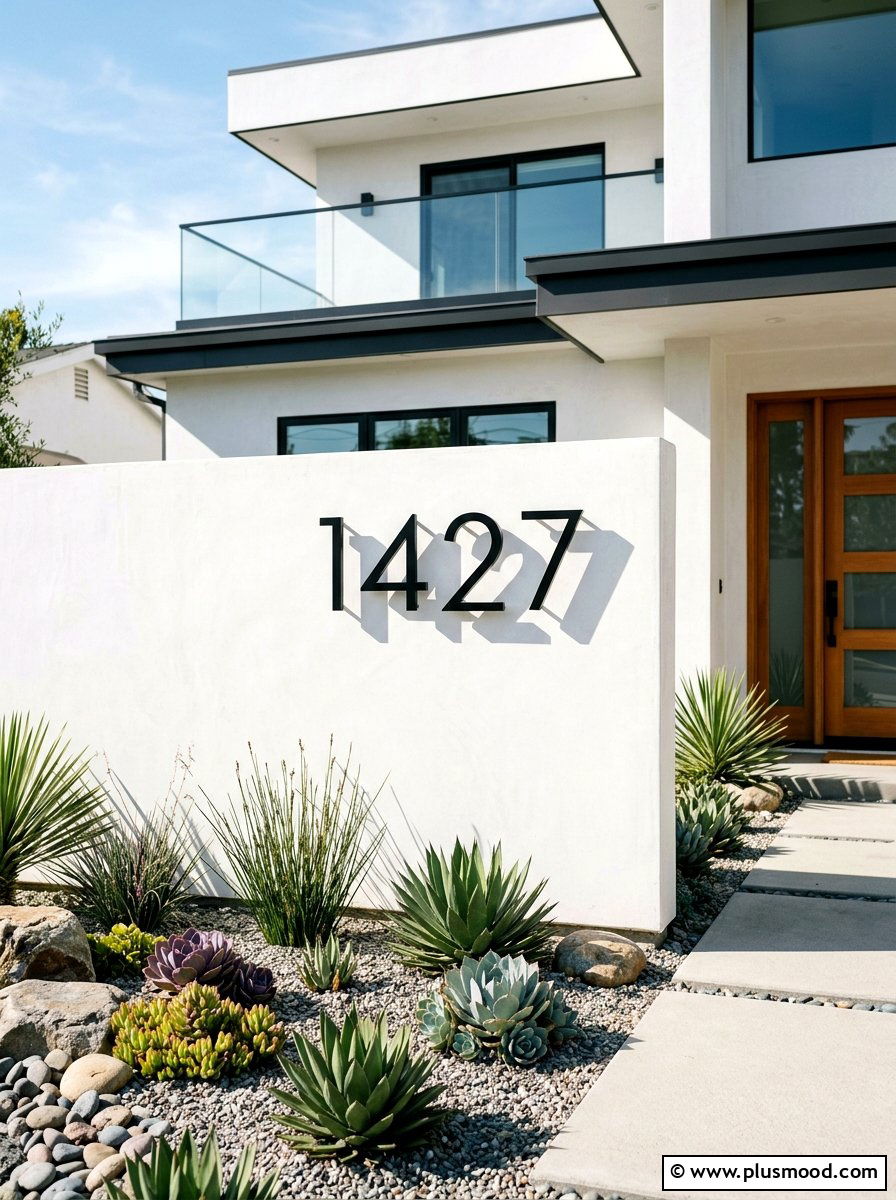 Modern Floating House Number Display - 25 summer house number display ideas