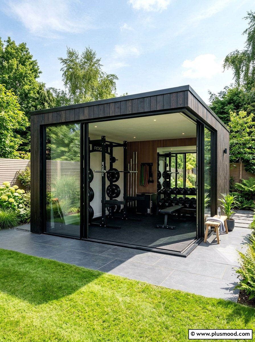 Modern Garden Gym Shed - 25 small backyard ideas with outdoor gym