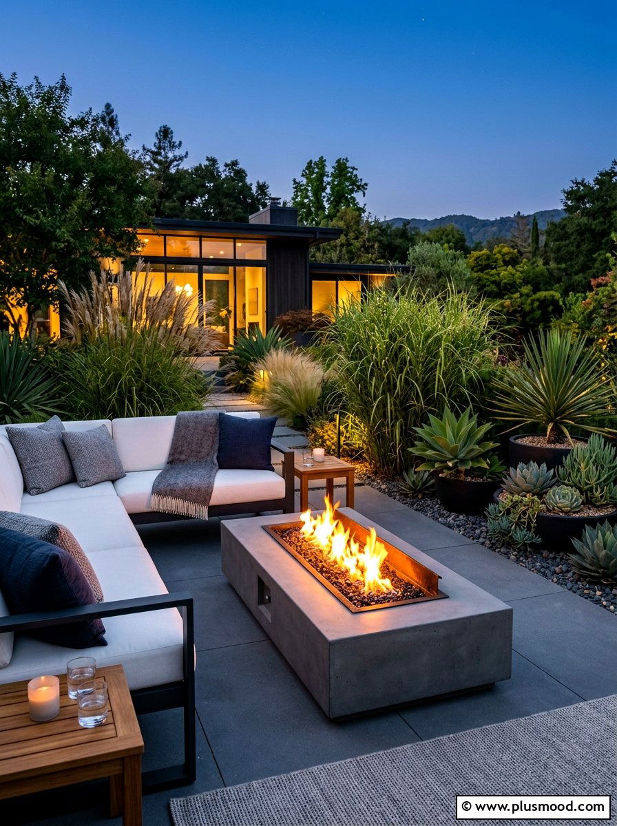 Modern Gas Fire Pit - 25 summer fire pit entertaining ideas