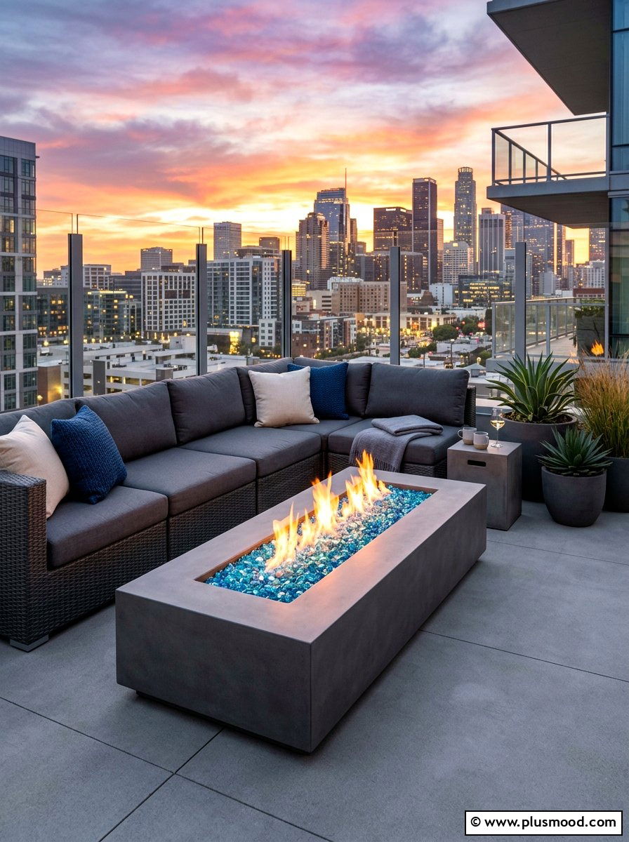 Modern Gas Fire Pit - 25 summer patio fire pit ideas