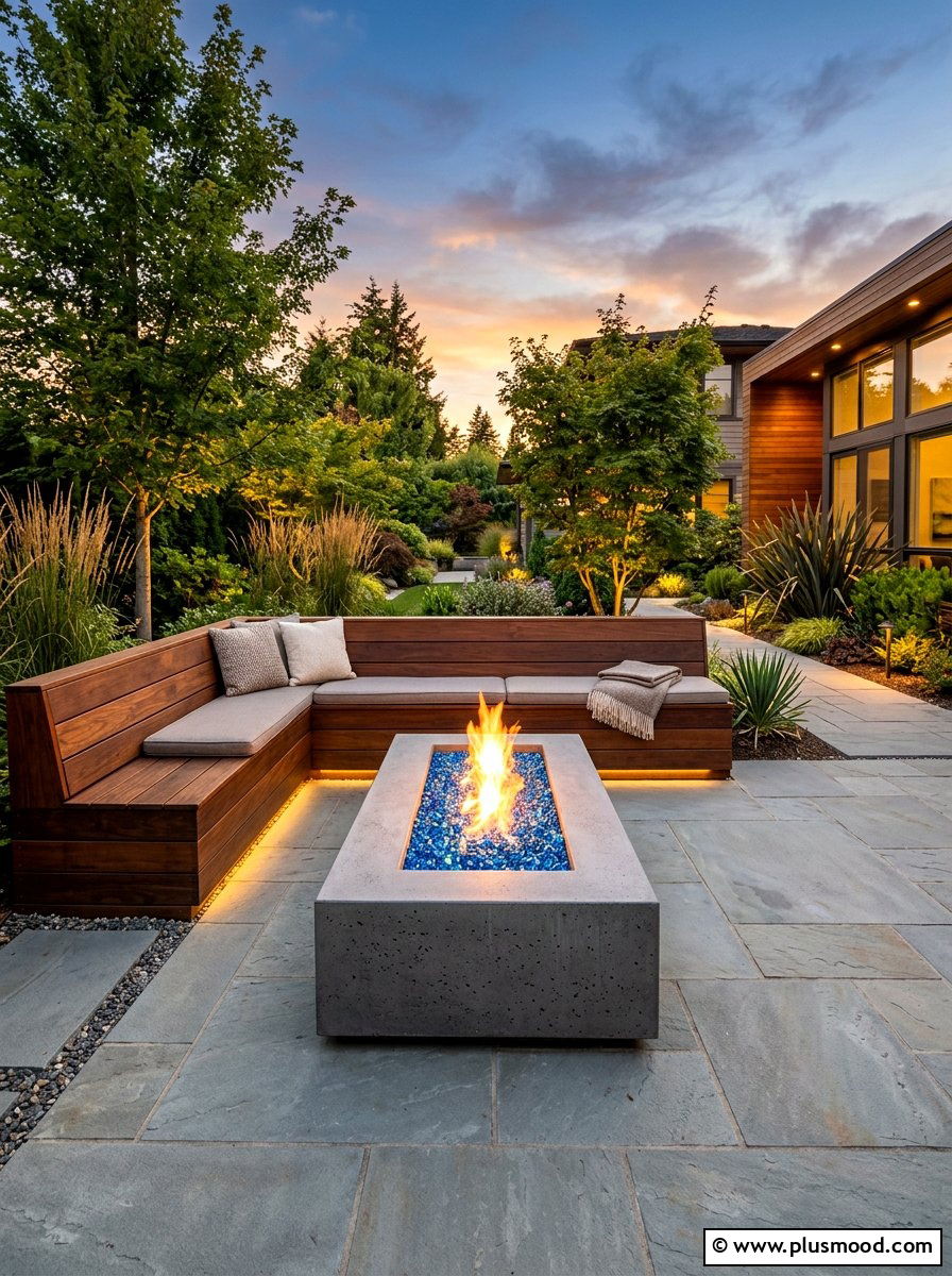 Modern Gas Fire Pit - 25 small backyard ideas for contemporary homes