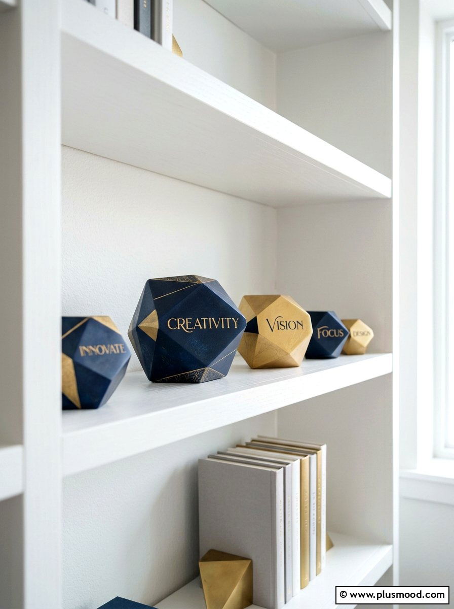 Modern Geometric Word Stones - 25 painted rock ideas with inspirational words