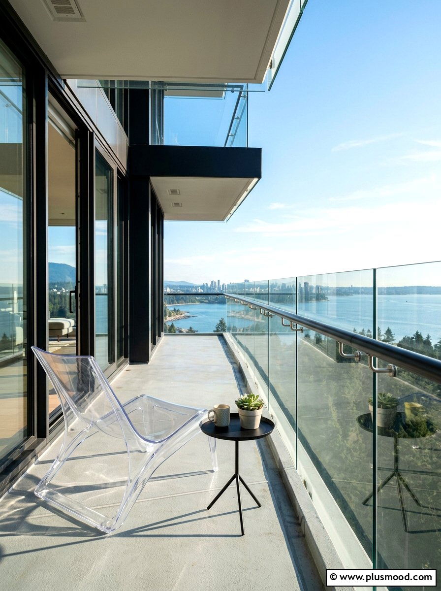 Modern Glass Railing Balcony - 25 summer minimal balcony ideas