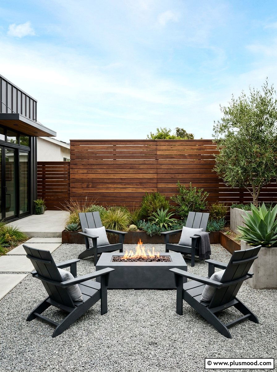 Modern Horizontal Slat Fence - 25 small backyard ideas with privacy screen