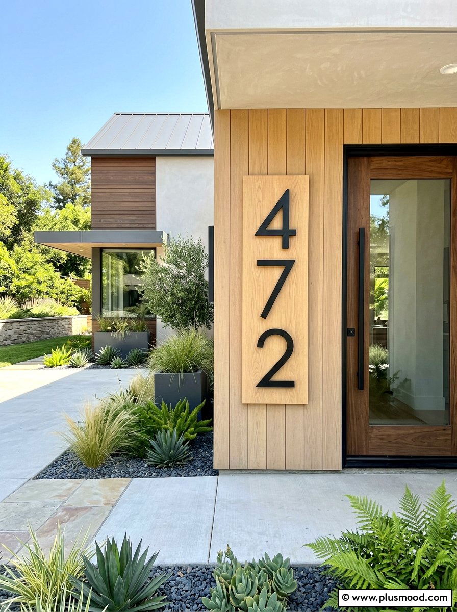 Modern House Number - 25 summer front yard curb appeal ideas