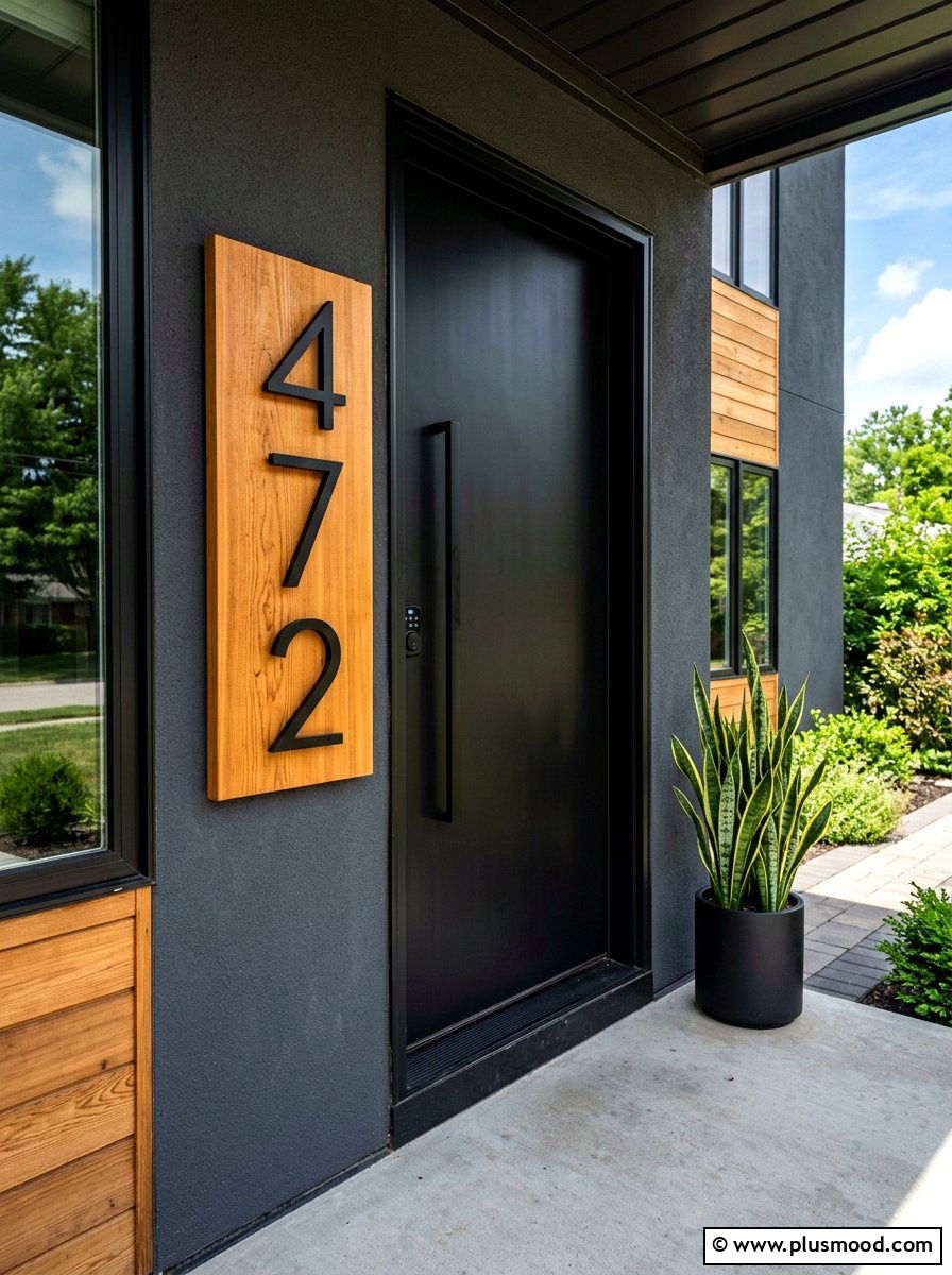 Modern House Number - 25 summer front door decor ideas