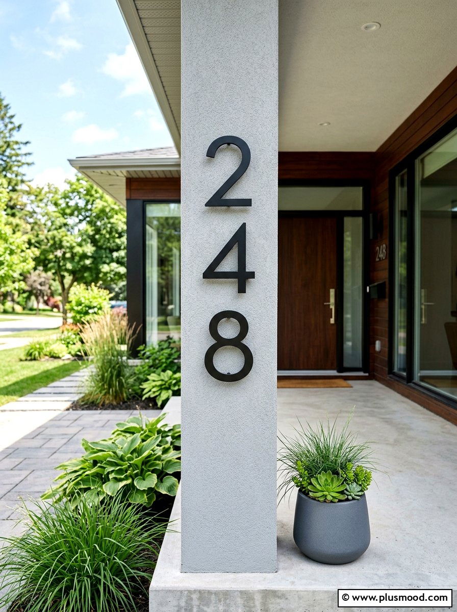 Modern House Numbers - 25 summer bungalow curb appeal ideas