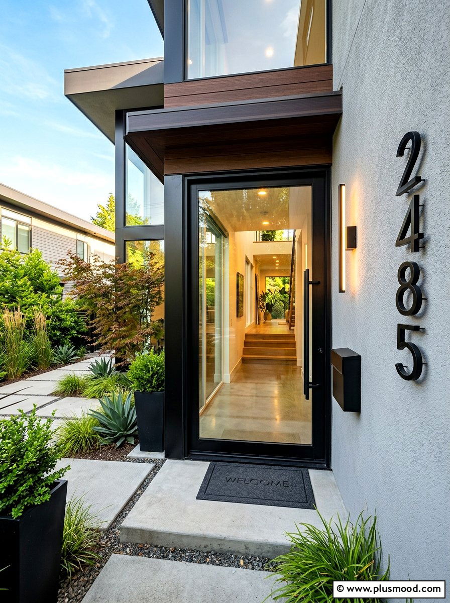 Modern House Numbers - 25 summer townhouse curb appeal ideas