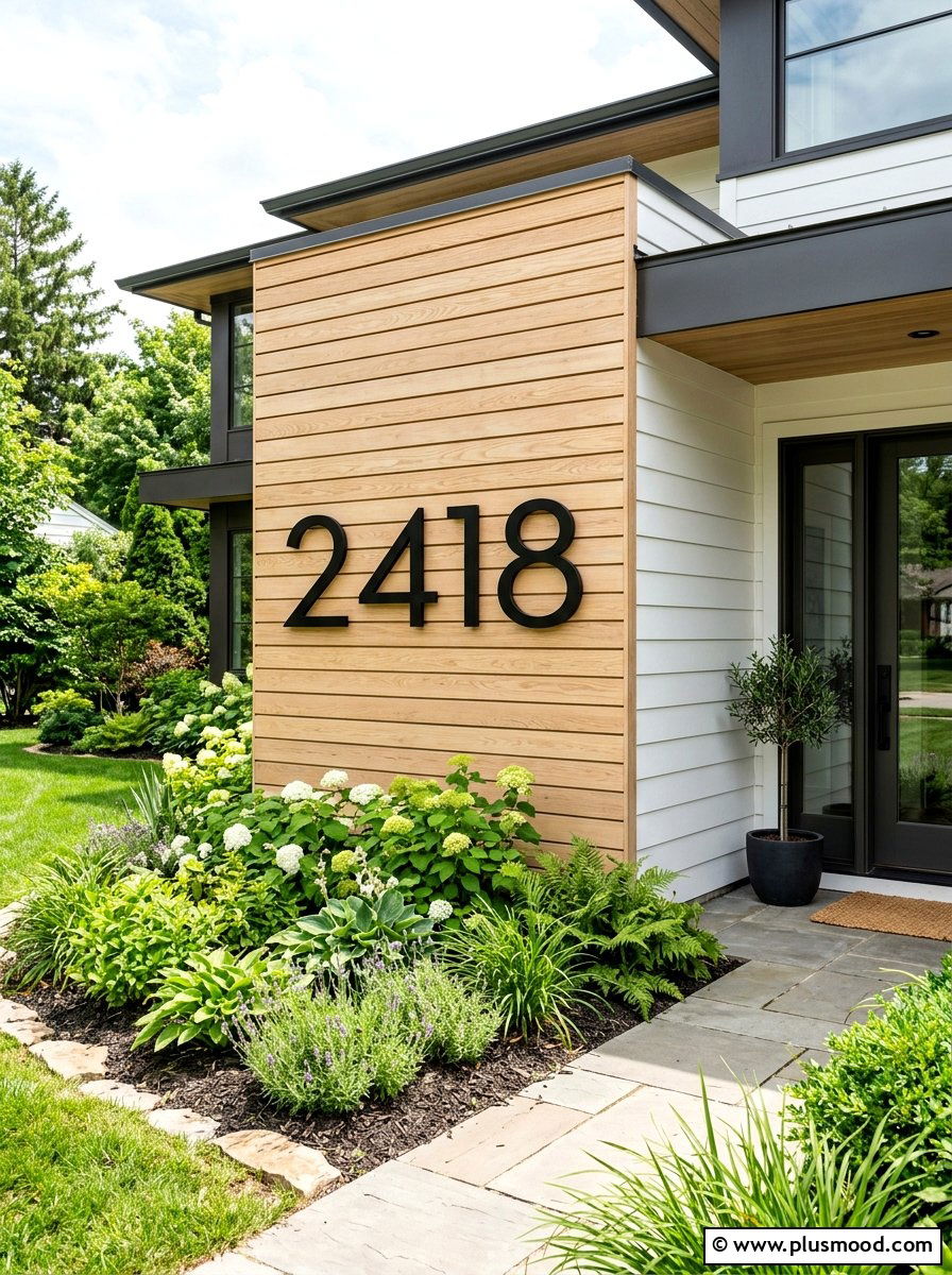 Modern House Numbers - 25 summer front porch curb appeal ideas
