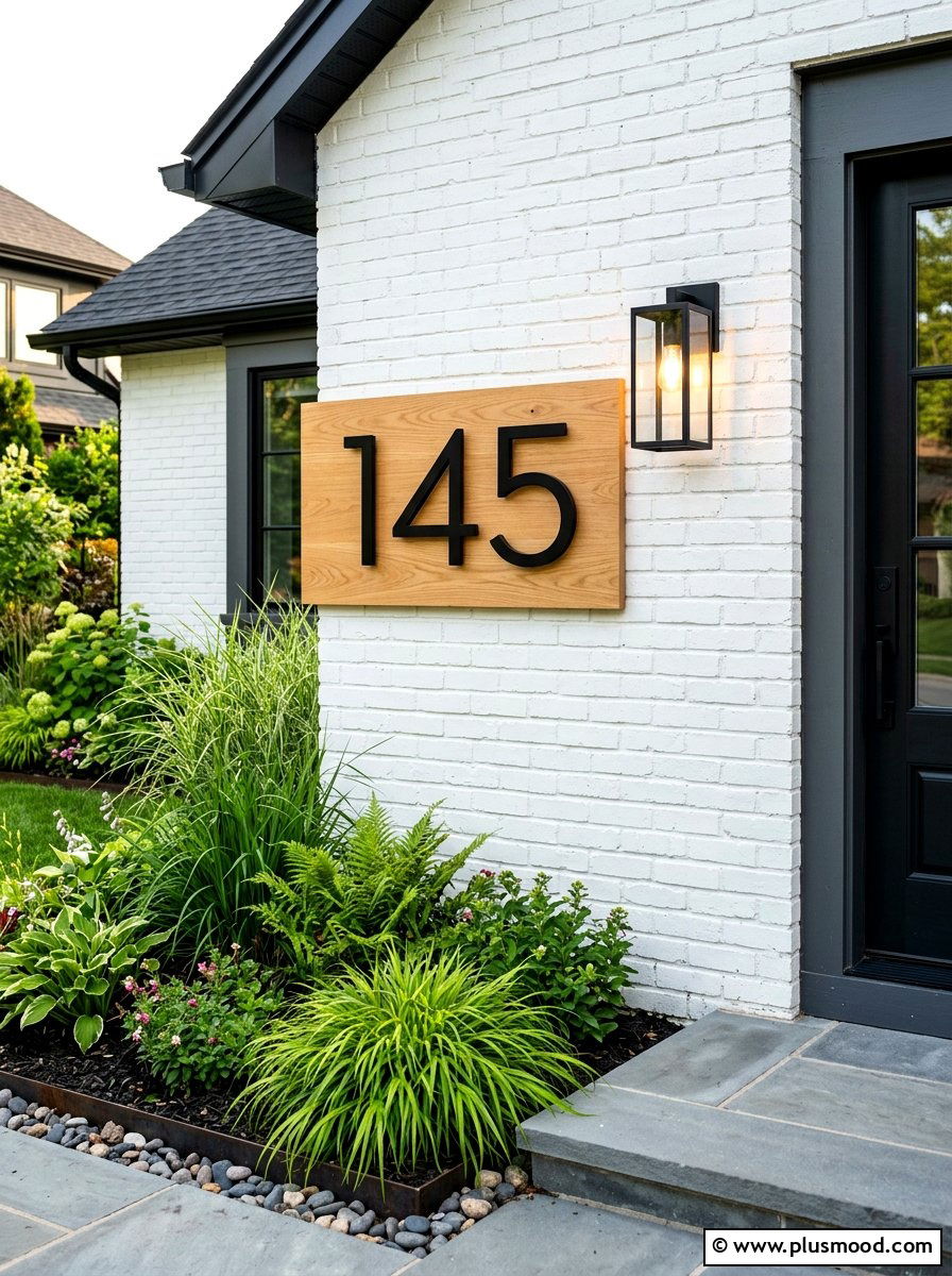 Modern House Numbers - 25 summer front yard refresh ideas