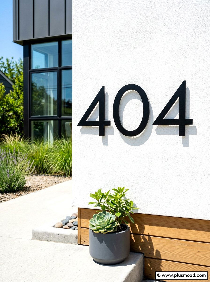 Modern House Numbers - 25 summer minimalist front porch ideas