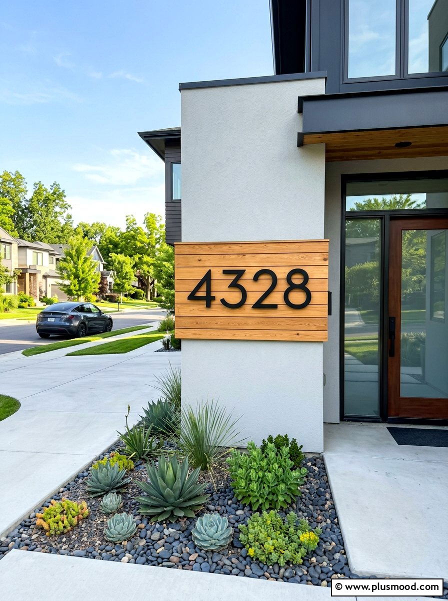 Modern House Numbers - 25 summer modern curb appeal ideas