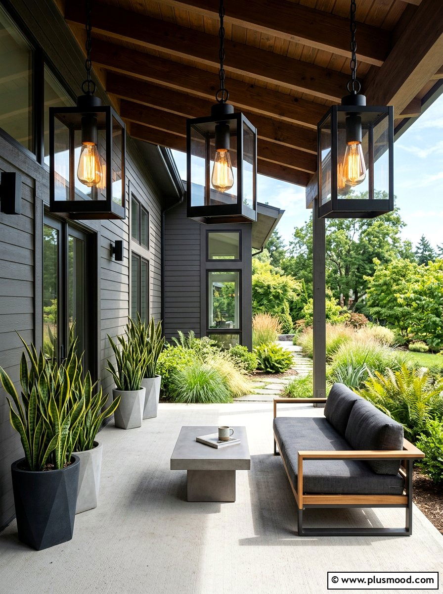 Modern Industrial Lantern - 25 summer front porch lantern ideas