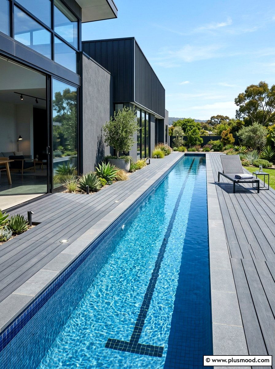 Modern Lap Pool - 25 summer backyard pool ideas