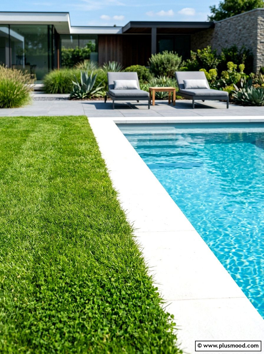 Modern Lawn Pool Border - 25 pool landscaping ideas for contemporary homes
