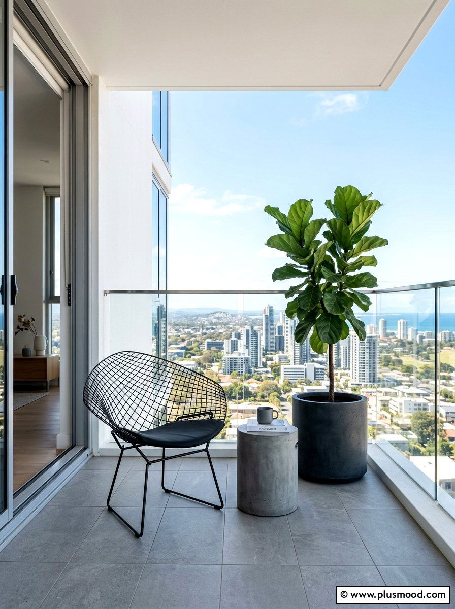 Modern Minimalist Balcony - 25 summer tiny balcony ideas