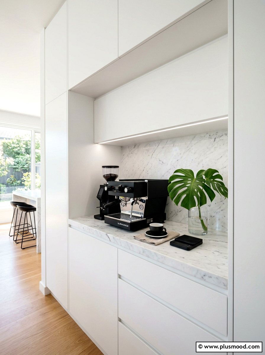Modern Minimalist Coffee Station - 25 summer coffee bar decor ideas