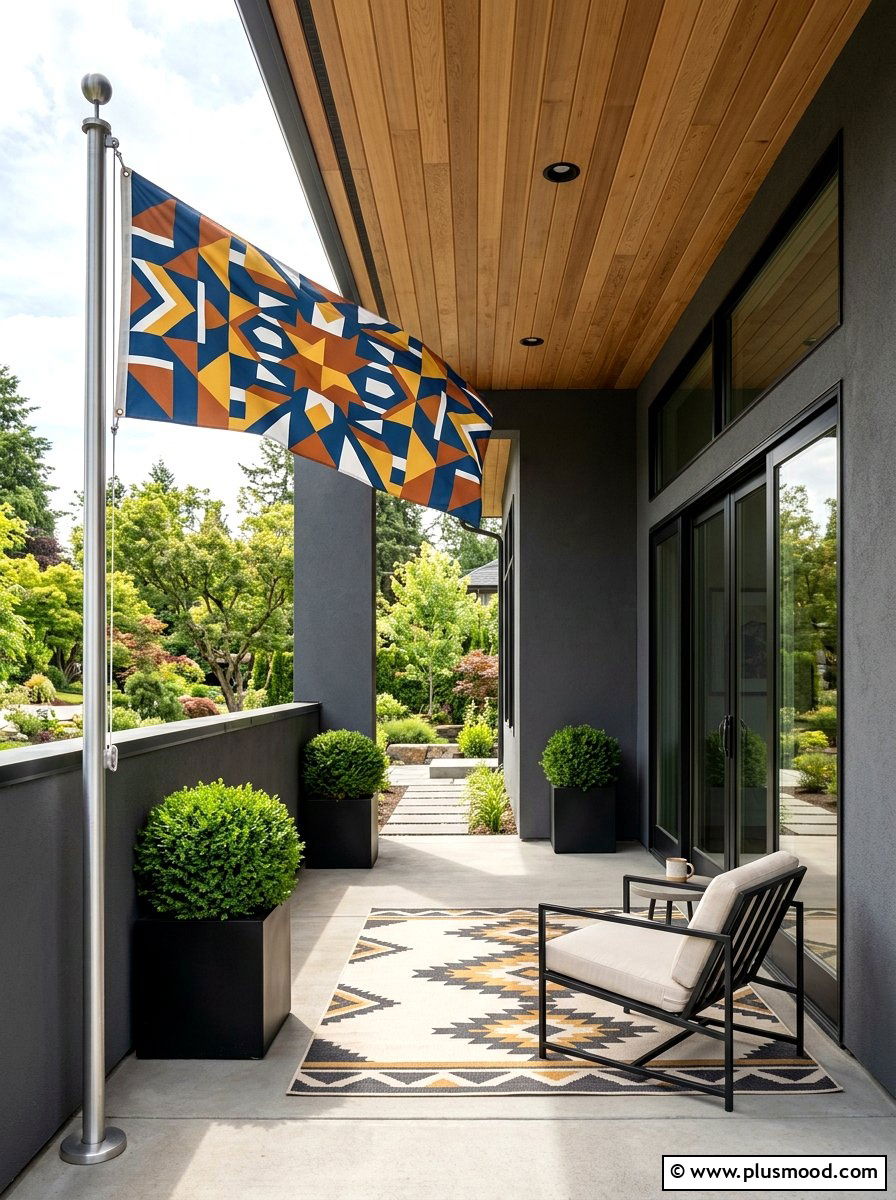 Modern Minimalist Flag Porch - 25 summer front porch decor ideas with flags