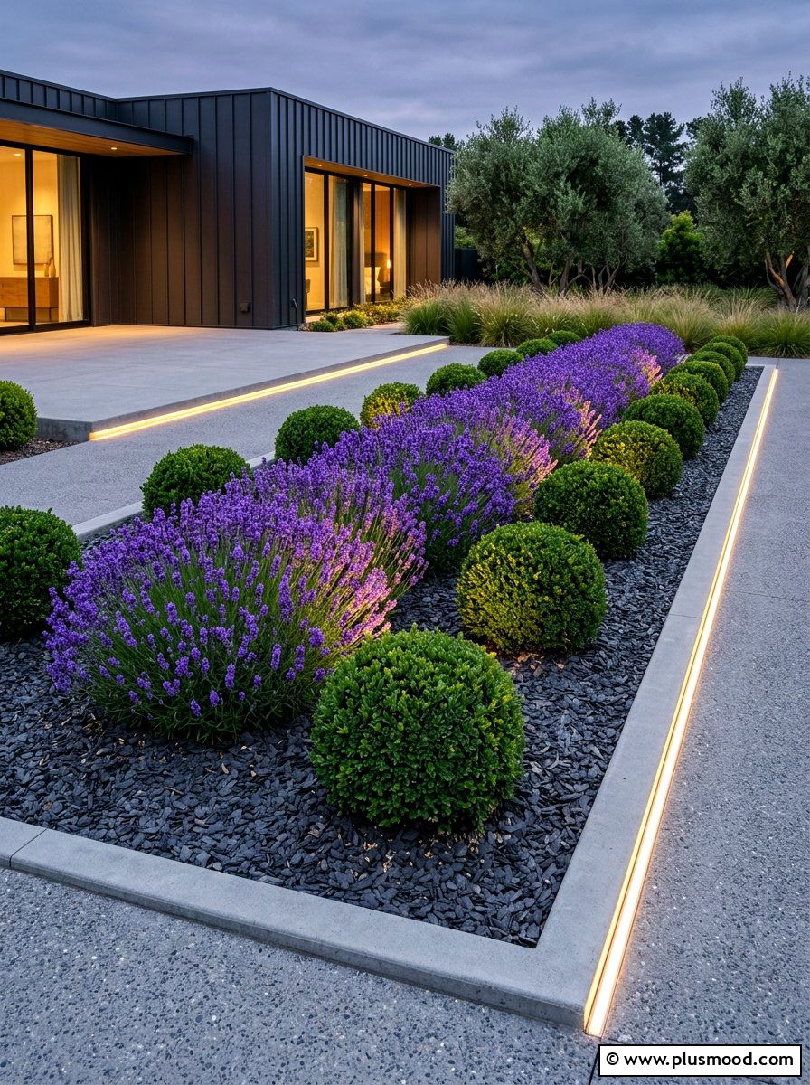 Modern Minimalist Flower Bed - 25 summer flower bed ideas for front yard
