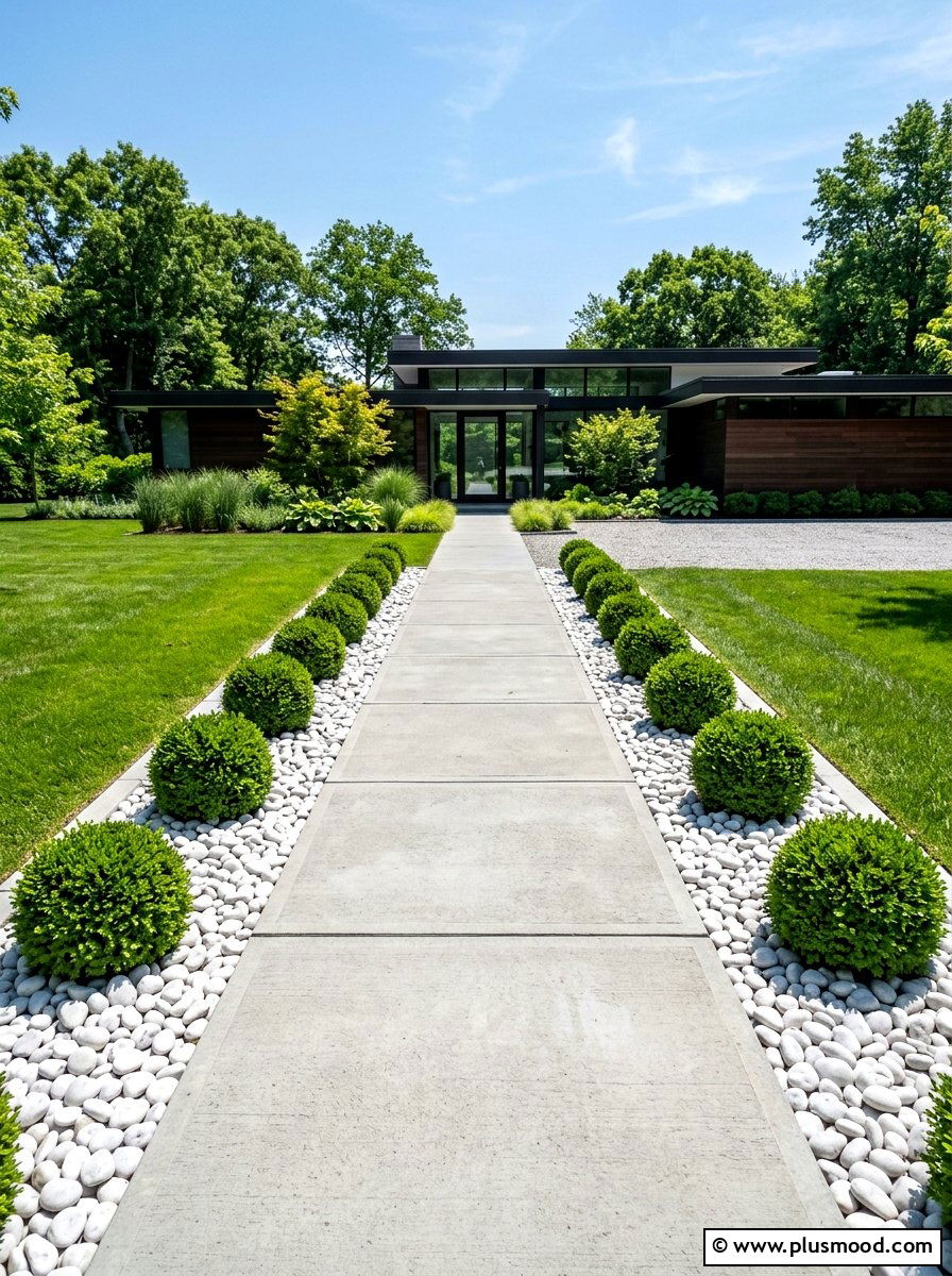 Modern Minimalist Landscaping - 25 summer front yard garden ideas