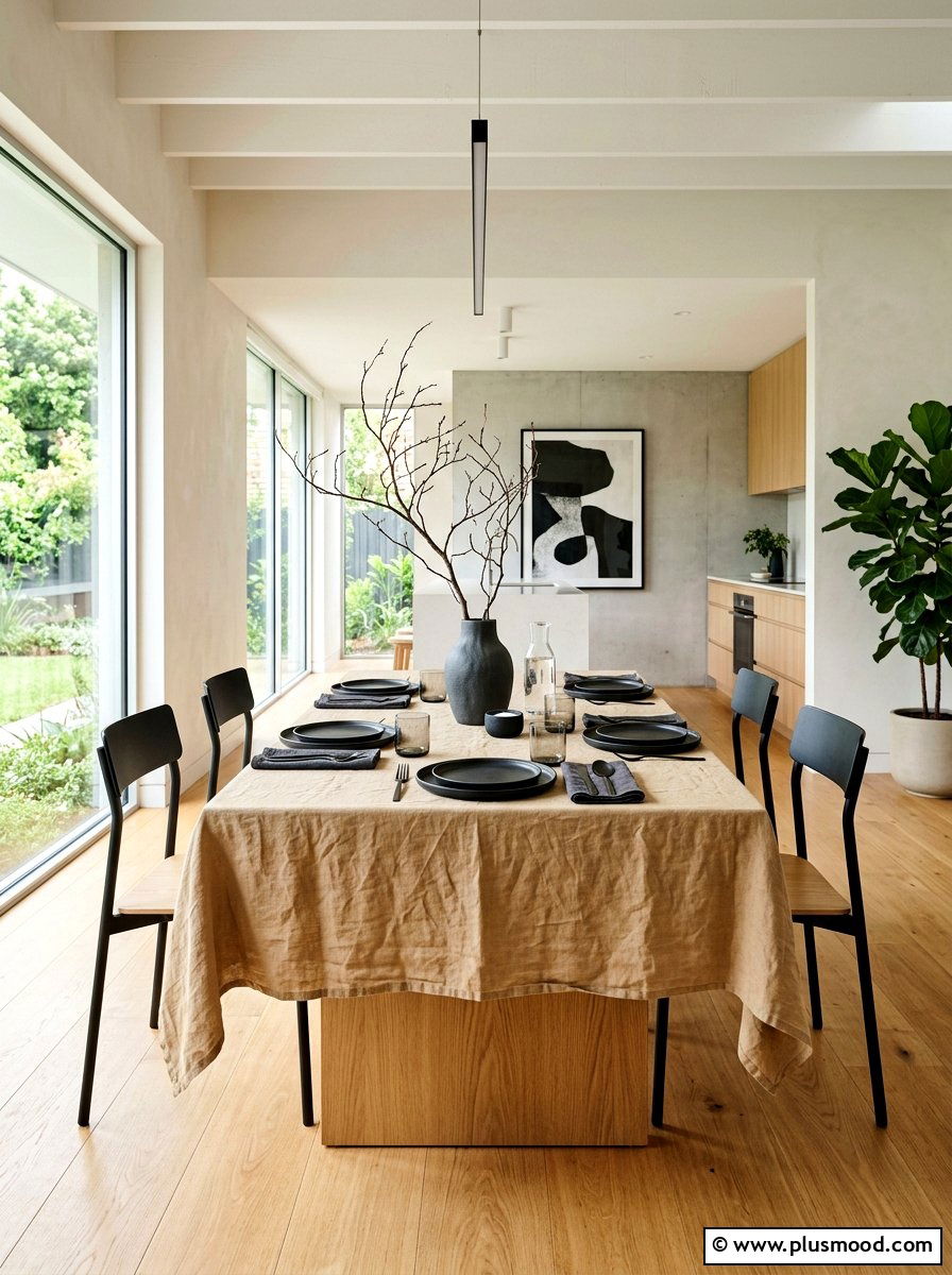 Modern Minimalist Linen Table - 25 summer tablescape ideas