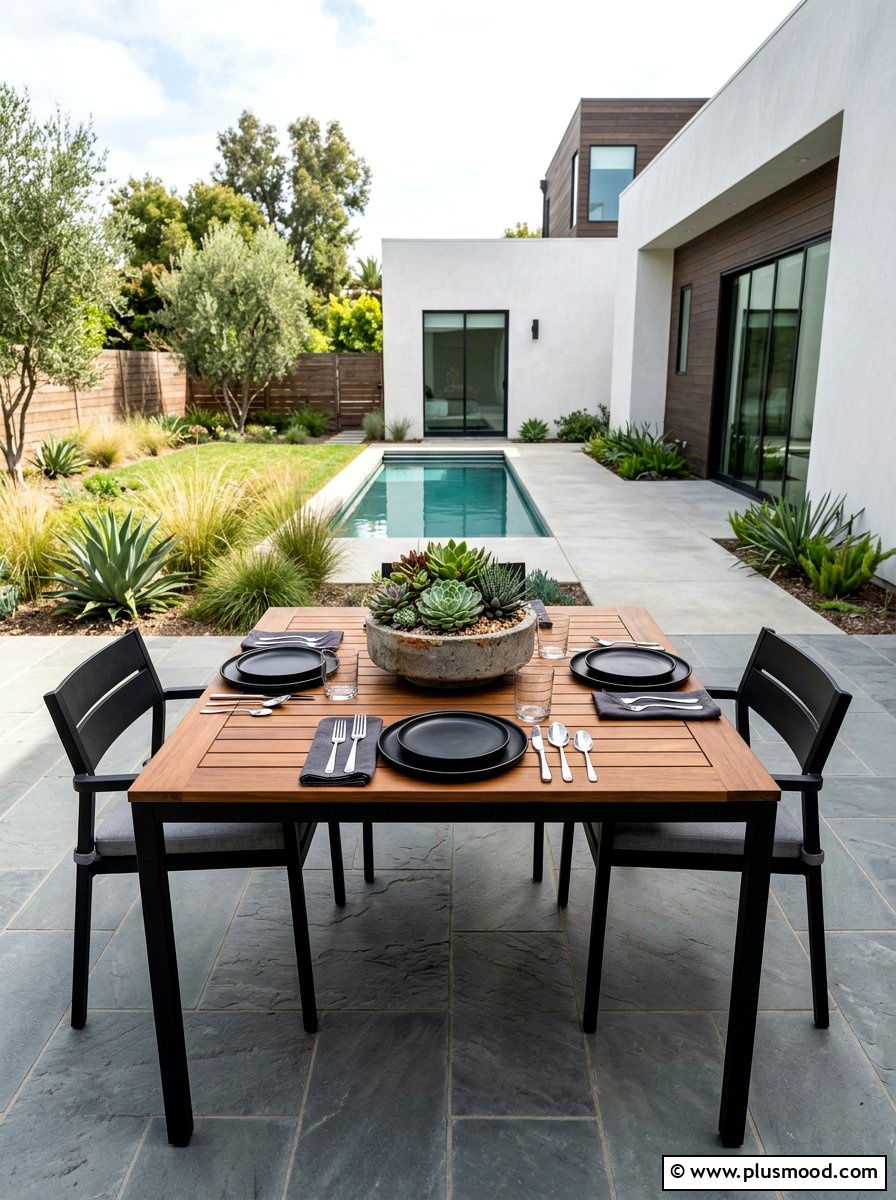 Modern Minimalist Outdoor Table - 25 summer outdoor table decor ideas