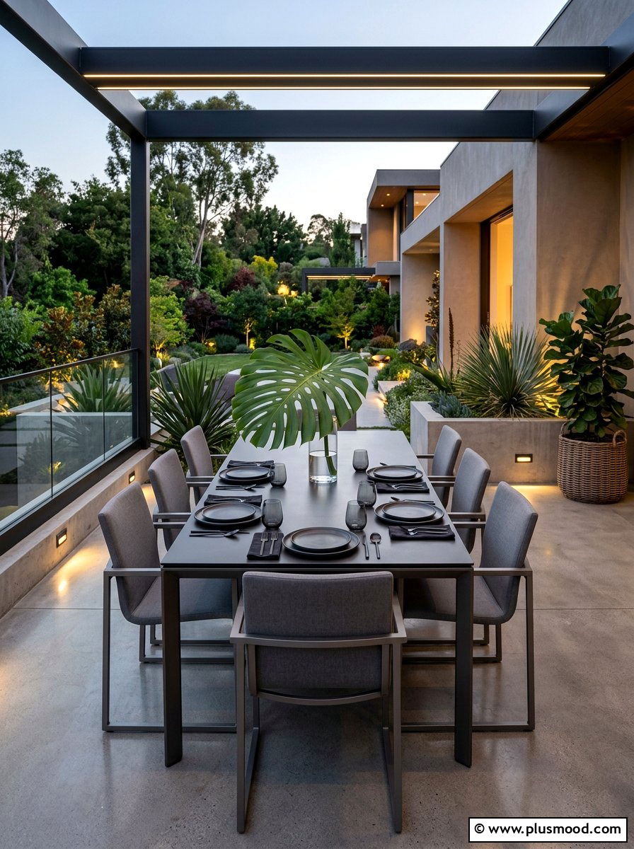 Modern Minimalist Patio Dining - 25 summer elegant outdoor dinner ideas
